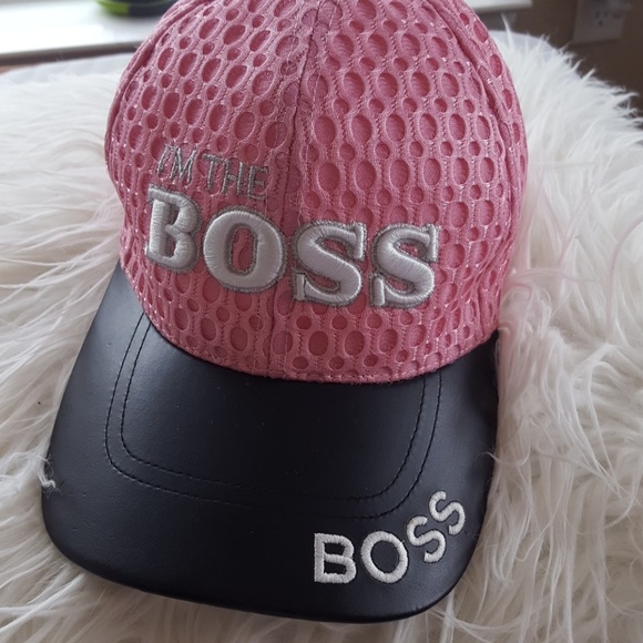 cap together Accessories - I'm the Boss Cap Hat Pink Leather A1